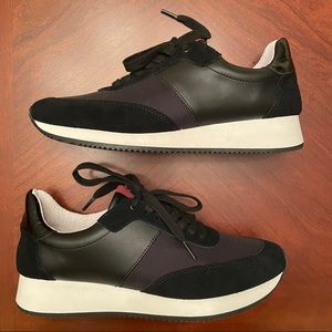 Black Faux Leather Sneakers